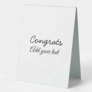 Plaque De Table Félicitations simples et minimales rajoutez votre 