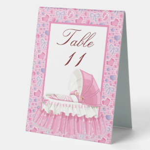 Plaque De Table Fille Bébé Numérotée Personnalisée 
