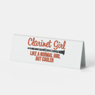Plaque De Table Fille clarinette comme une fille normale mais plus