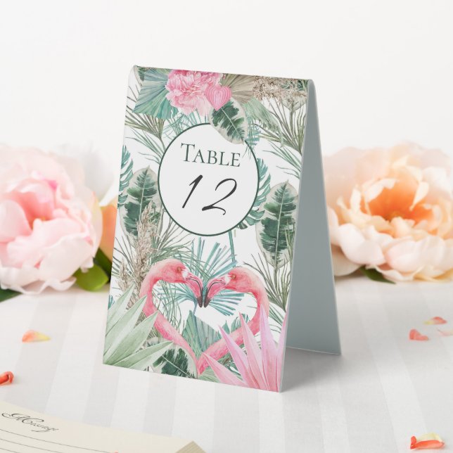 Plaque De Table Flamants roses rose tropical Mariage (In SItu (Mariage))