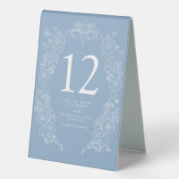 Fleur de lis mariage bleu poussiéreux blanc