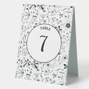Plaque De Table Fleur sauvage Monochrome moderne