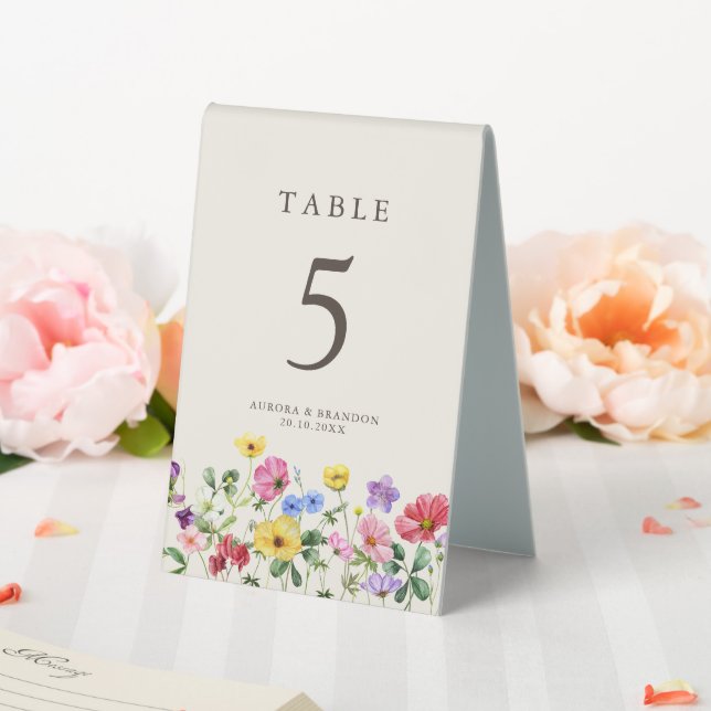 Plaque De Table Fleur sauvage Rustic Chic Floral Boho Pays Numéro (In SItu (Mariage))