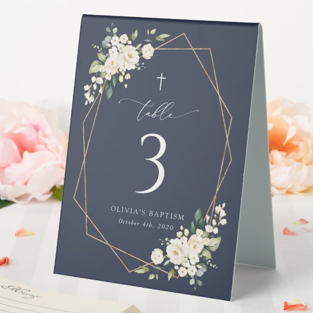 Plaque De Table Fleurs blanches crème, Boho, Numéros de table de b (In SItu (Mariage))
