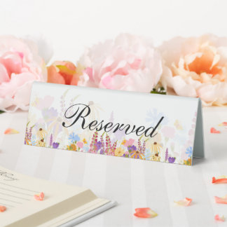 Plaque De Table Fond floral Texte personnalisé Réservé