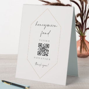Plaque De Table Fonds Lune de miel Demande de don en espèces C100