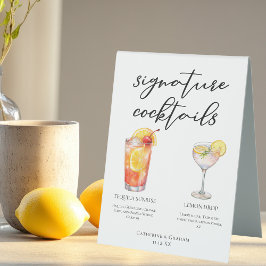 Plaque De Table Fruity Garden Wedding Signature Cocktails Menu