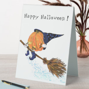 Plaque De Table Funny Halloween Table Tente Signal Citrouille sorc