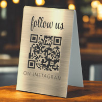 Gold Minimalist QR Code Suivez-nous sur Instagram