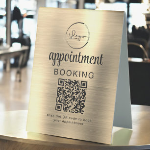 Plaque De Table Gold Rendez-vous Réservation QR Code Entreprise