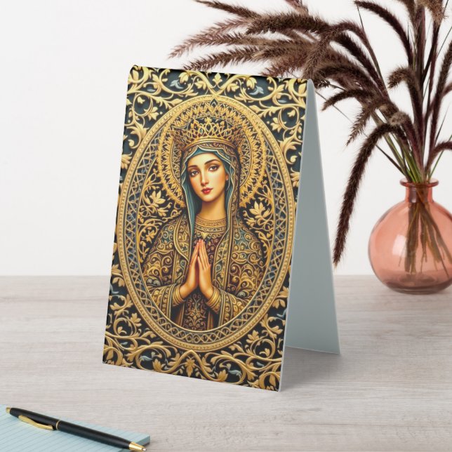 Plaque De Table Golden Revergence Vierge Marie (En SItu (Tableau))