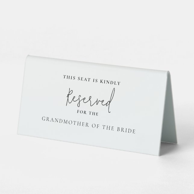 Plaque De Table Grand-Mère moderne de la chambre Siège réservé (Recto)