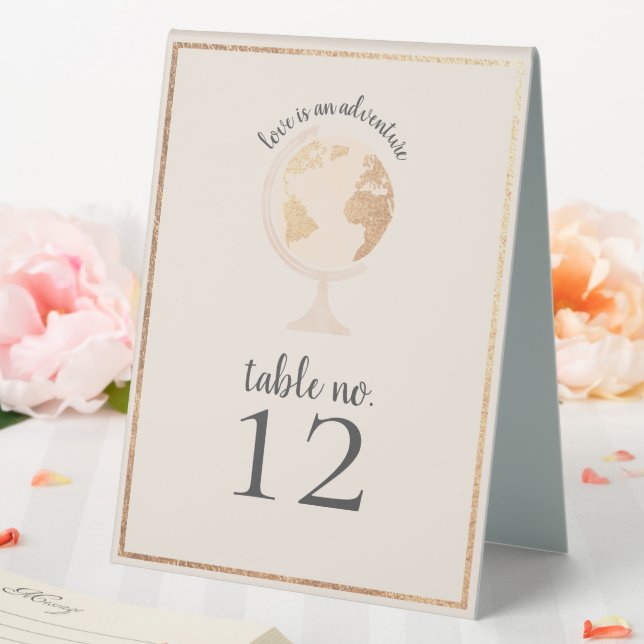 Plaque De Table Greatest Adventure World Globe Map Travel Wedding (In SItu (Mariage))