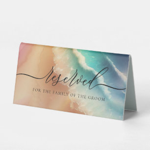 Plaque De Table Green Ocean Beach Mariage d'été Réservation