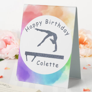 Plaque De Table Gymnastique Balayage de l'équilibre d'anniversaire