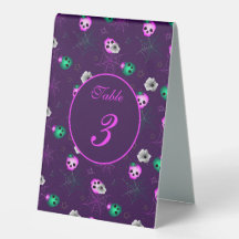 Halloween Neon rose et vert crâne brillant Ta