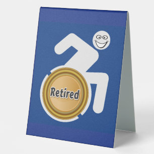 Plaque De Table Handicapés à la retraite