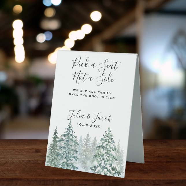 Plaque De Table Hiver Pins Rustiques Lanterne Mariage botanique (Winter Rustic Pine Trees Lantern Botanical Wedding Party Supplies)