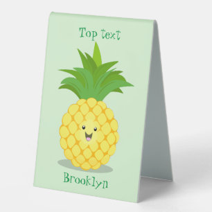 Plaque De Table Illustration d'ananas mignon