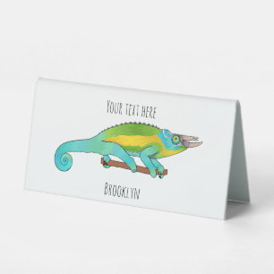 Plaque De Table illustration de caméléon de Jackson en dessin anim