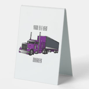 Plaque De Table Illustration de camion semi-remorque
