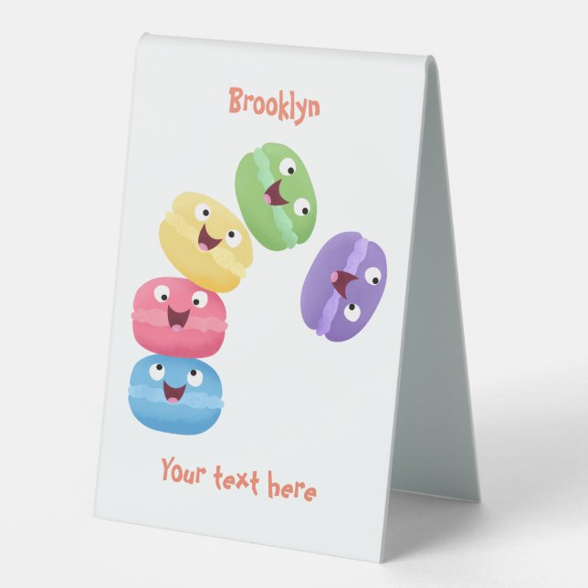 Plaque De Table Illustration de caricature de macarons marrant mig (Recto)