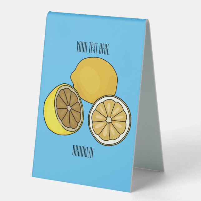 Plaque De Table Illustration de citron (Recto)