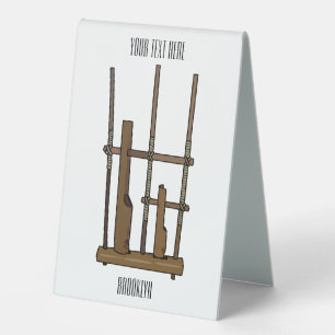 Plaque De Table illustration de dessin animé Angklung
