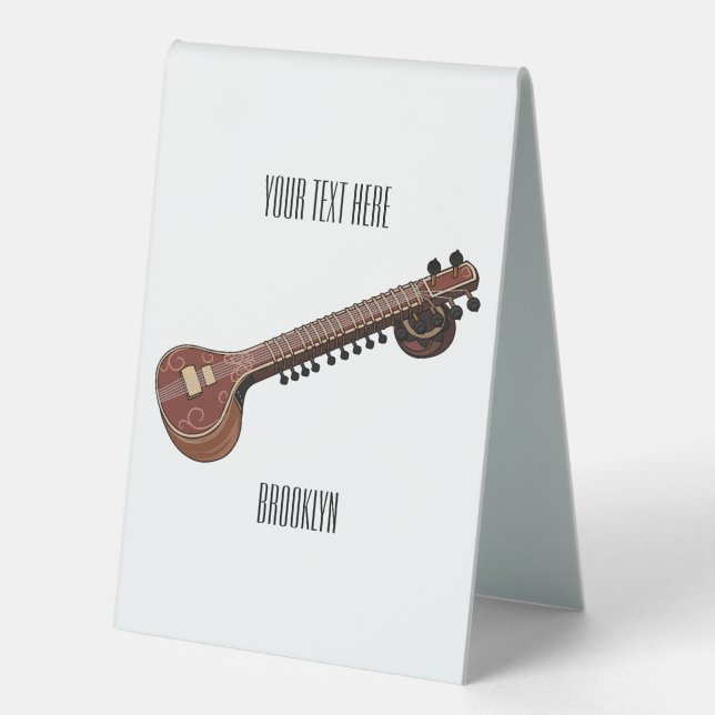 Plaque De Table Illustration de dessin de Sitar (Recto)