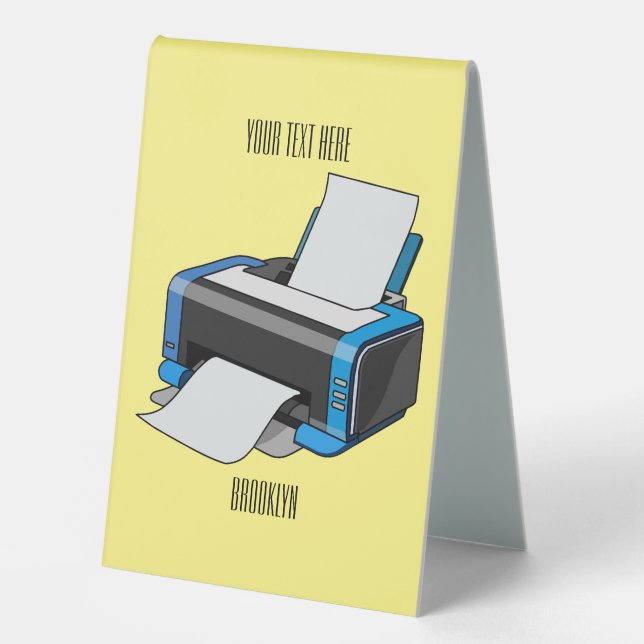 Plaque De Table Illustration de dessin d'imprimante (Recto)