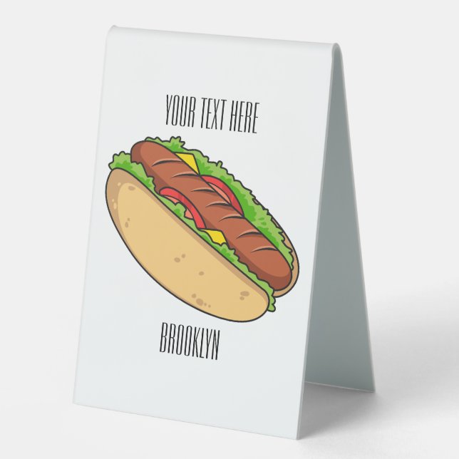 Plaque De Table Illustration de Hot dog (Recto)