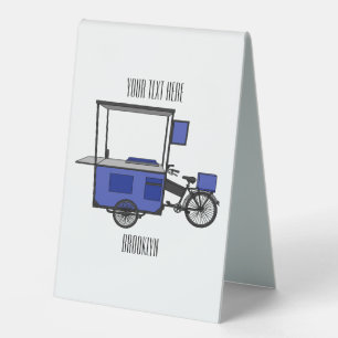 Plaque De Table Illustration de la charrette alimentaire