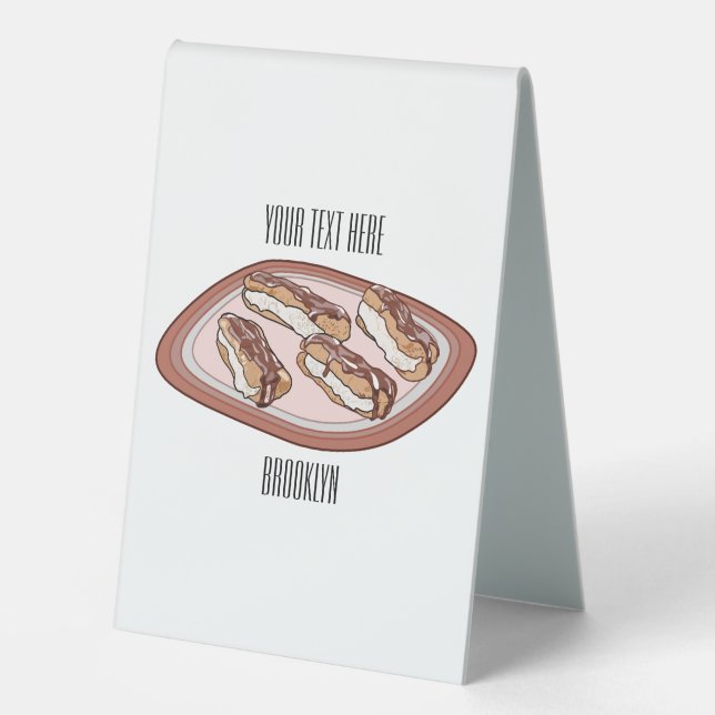 Plaque De Table Illustration de l'éclair de chocolat (Recto)