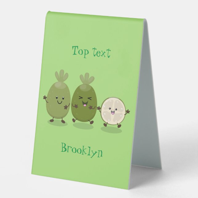 Plaque De Table Illustration de mignonne guava feijoa (Recto)