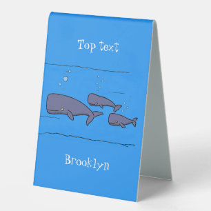 Plaque De Table Illustration de mignonne migratrice de baleines à