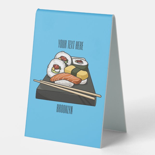 Plaque De Table Illustration de sushi (Recto)