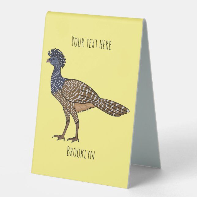 Plaque De Table Illustration d'oiseau de curassow (Recto)