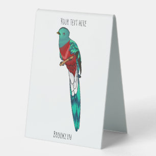 Plaque De Table Illustration d'oiseau de quetzal resplendissant