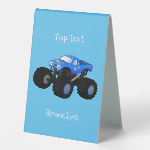 Plaque De Table Illustration d'un camion monstre bleu mou