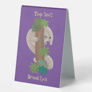 Plaque De Table Illustration d'une anteure de pangolin mignonne