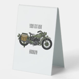 Plaque De Table Illustration d'une moto de croiseur militaire