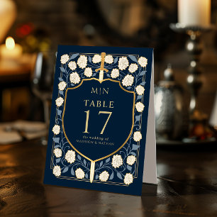 Plaque De Table Imaginaire médiéval de l'épée et du bouclier Maria