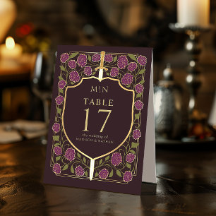 Plaque De Table Imaginaire médiéval de l'épée et du bouclier Maria