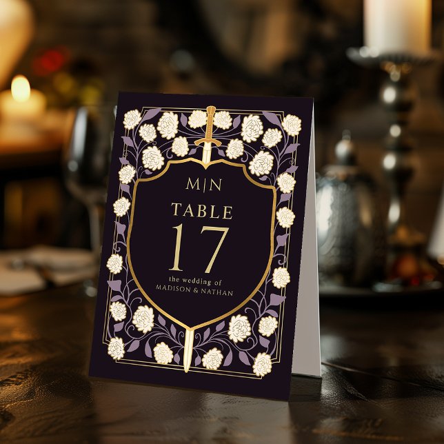 Plaque De Table Imaginaire médiéval de l'épée et du bouclier Maria (Créateur téléchargé)