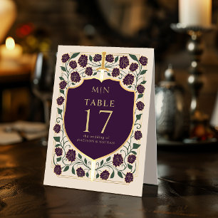 Plaque De Table Imaginaire médiéval de l'épée et du bouclier Maria