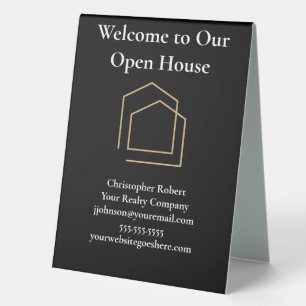 Plaque De Table Immobilier noir classique