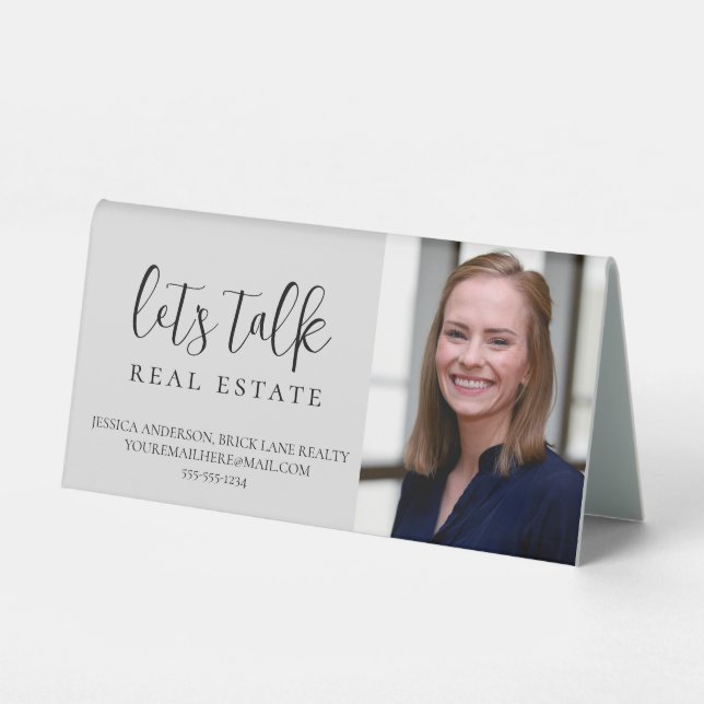 Plaque De Table Informations sur le contact immobilier professionn (Recto)