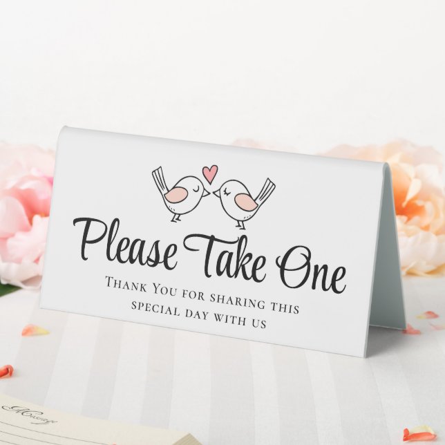 Plaque De Table Inséparables Lovebirds roses Noir mariage Faveurs (In SItu (Mariage))