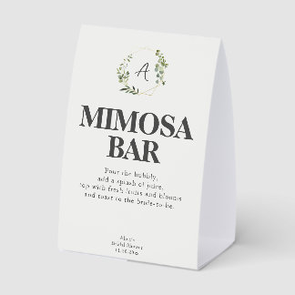 Plaque De Table Jardin de verdure du bar Mimosa pour une fête de m