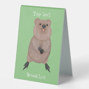Plaque De Table Joli sourire mignon dessin animé quokka